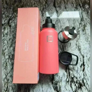 Iron Flask 32 OZ Stainless Steel Water Bottle Wide Mouth New Pink Peach BPA Free